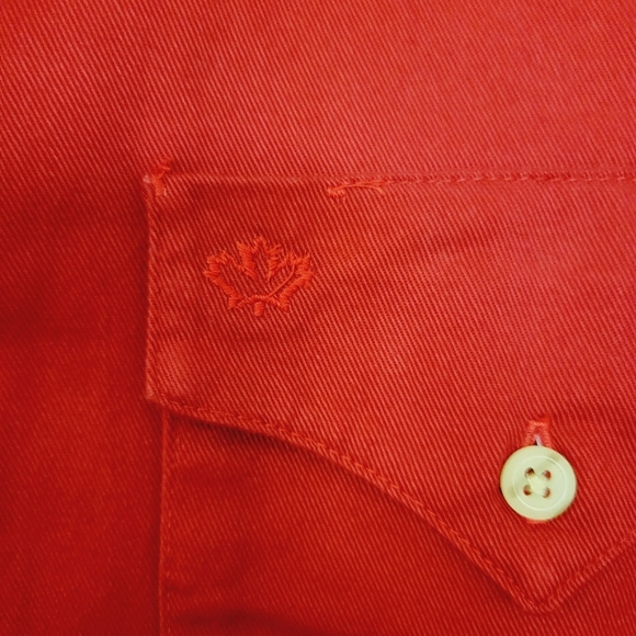 Mid-West Garment Co. Rodeo Cowboy Farm Shirt Mens XS Red Tan - Picture 7 of 14